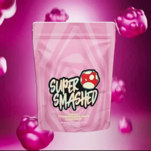 Buy Super Smashed Chocolate in stock now for sale, Super Smashed Peanut Butter Milk Chocolate Gems for sale, buy Entheogenic Dark Chocolate Bar.