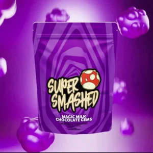 Buy Super Smashed Entheogenic Milk Chocolate Gems in stock now for sale, Super Smashed Entheogenic Strawberries N Cream Chocolate for sale